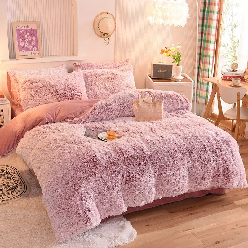 Fluffy teddy fleece dekbedovertrekset - Warm & extra zacht