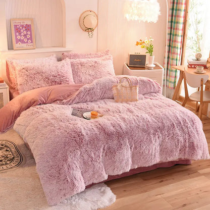 Fluffy teddy fleece dekbedovertrekset - Warm & extra zacht
