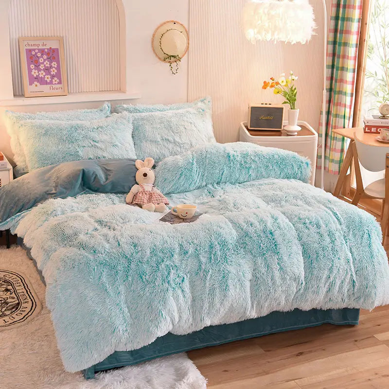 Fluffy teddy fleece dekbedovertrekset - Warm & extra zacht