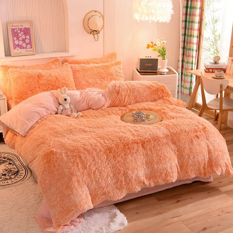 Fluffy teddy fleece dekbedovertrekset - Warm & extra zacht