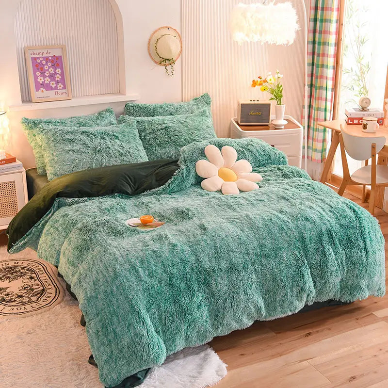 Fluffy teddy fleece dekbedovertrekset - Warm & extra zacht