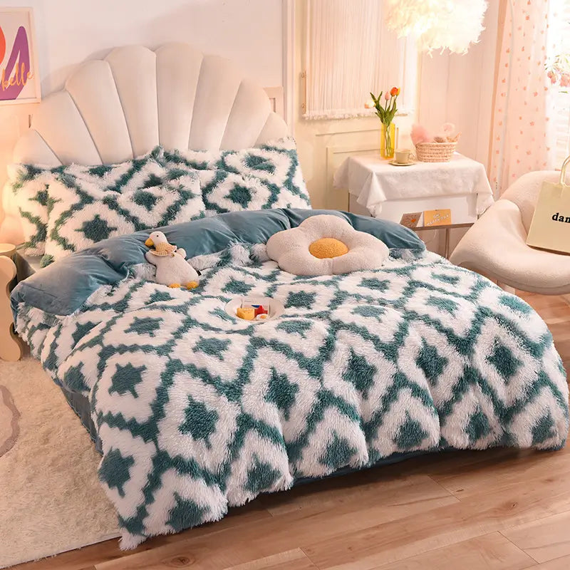 Fluffy teddy fleece dekbedovertrekset - Warm & extra zacht