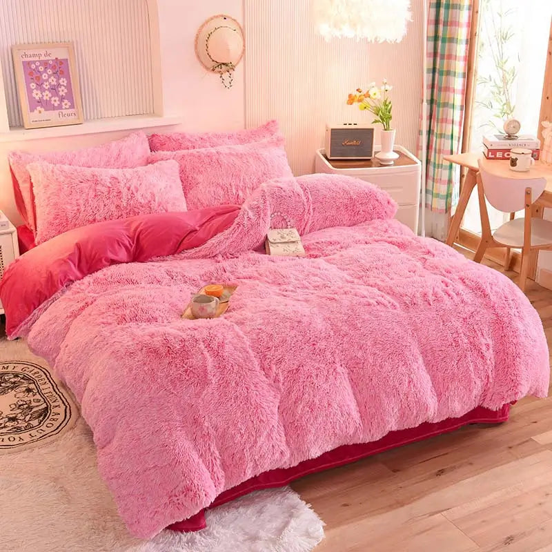 Fluffy teddy fleece dekbedovertrekset - Warm & extra zacht