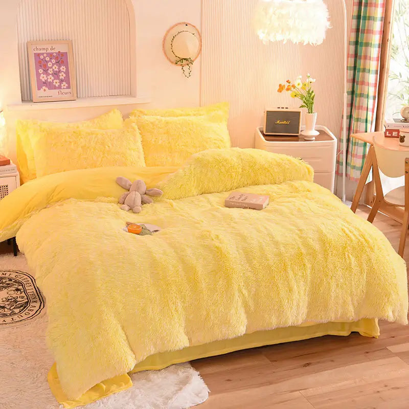 Fluffy teddy fleece dekbedovertrekset - Warm & extra zacht