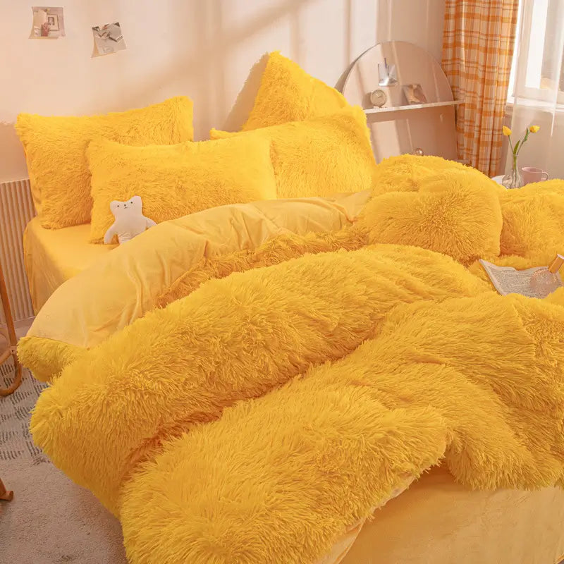 Fluffy teddy fleece dekbedovertrekset - Warm & extra zacht