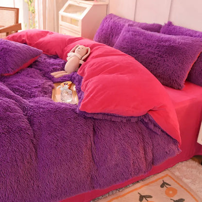 Fluffy teddy fleece dekbedovertrekset - Warm & extra zacht