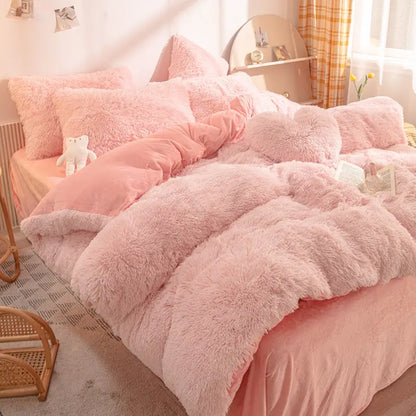 Fluffy teddy fleece dekbedovertrekset - Warm & extra zacht