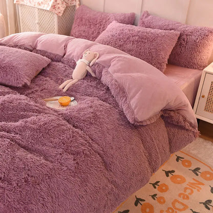 Fluffy teddy fleece dekbedovertrekset - Warm & extra zacht