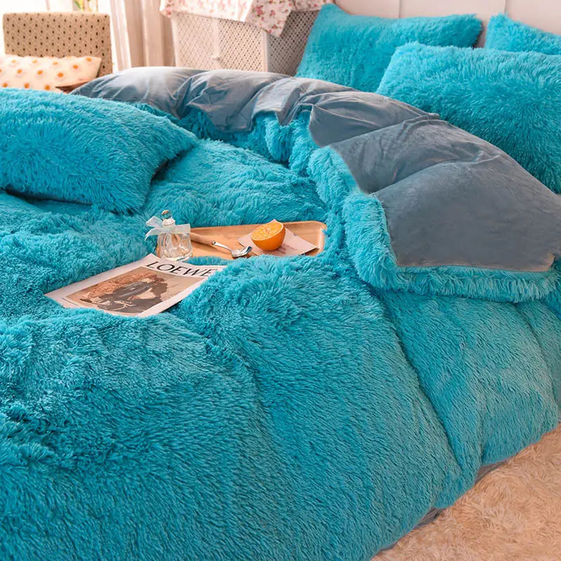 Fluffy teddy fleece dekbedovertrekset - Warm & extra zacht