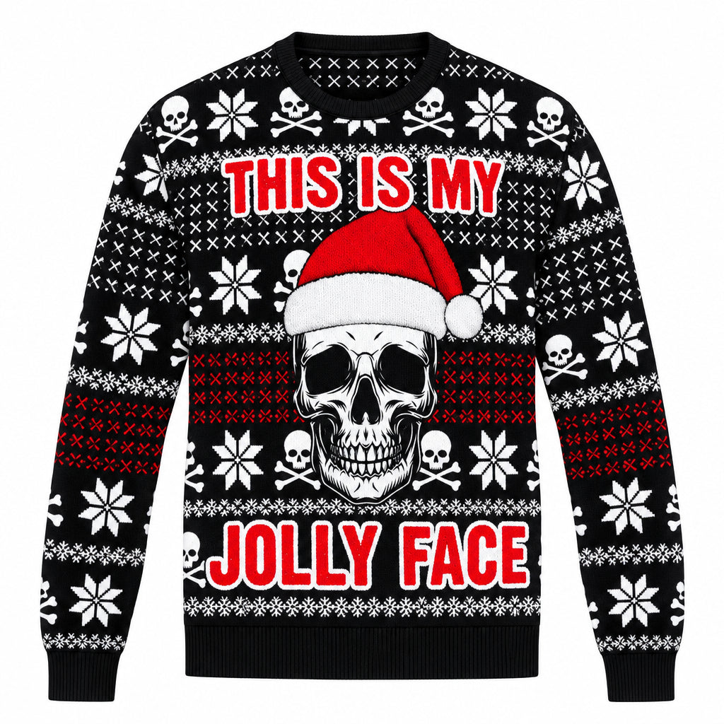 Foute kersttrui voor heren met doodshoofdprint in grunge-look