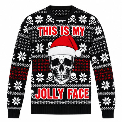 Foute kersttrui voor heren met doodshoofdprint in grunge-look