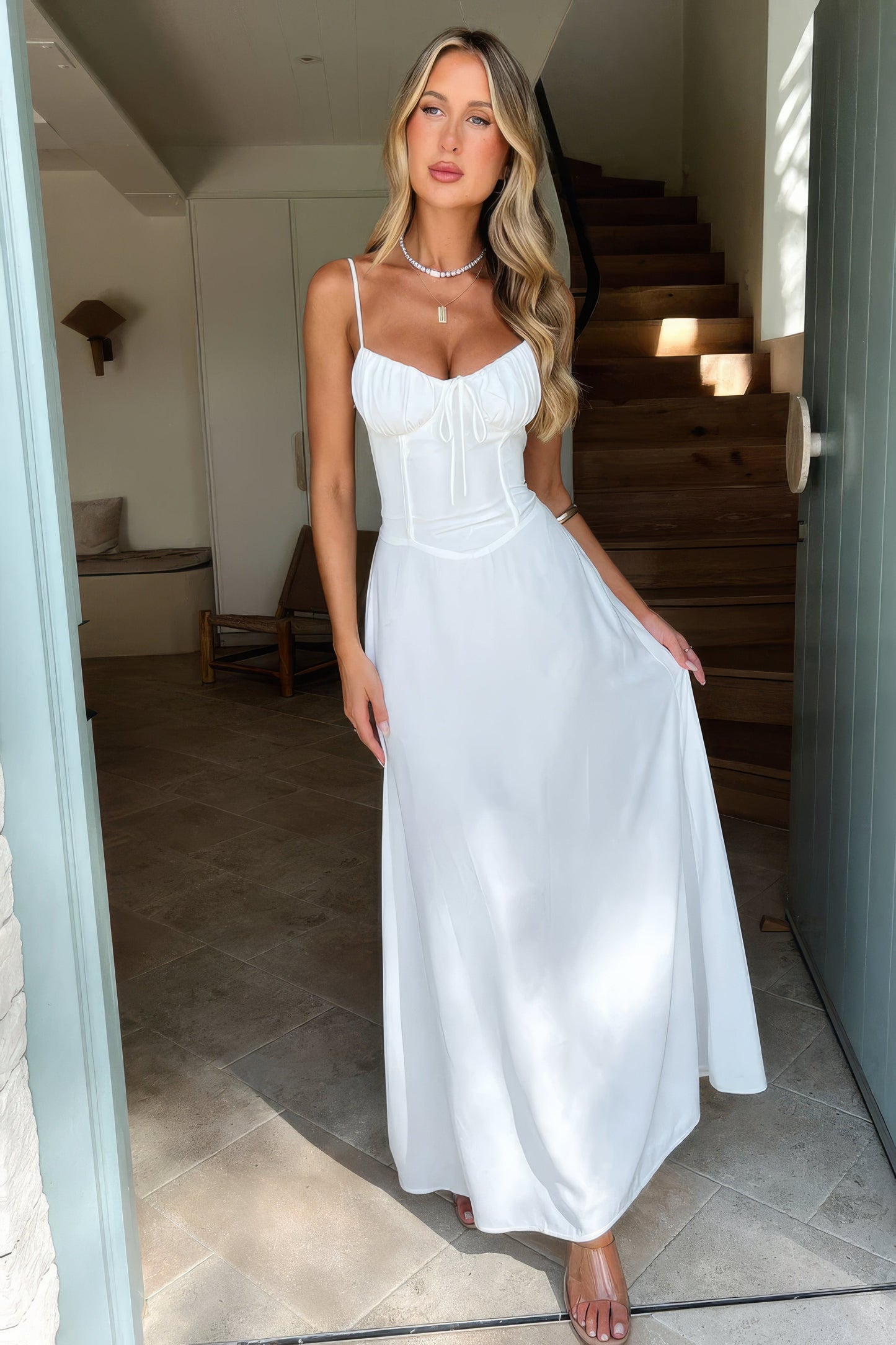 Image of Frances | Dames Mouwloze A-lijn Maxi Jurk