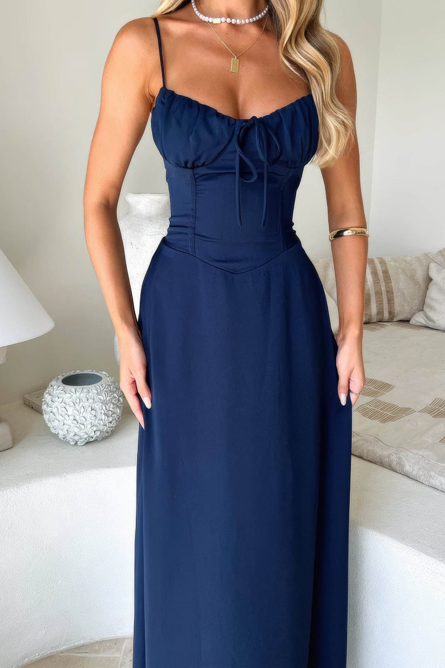 Image of Frances | Dames Mouwloze A-lijn Maxi Jurk