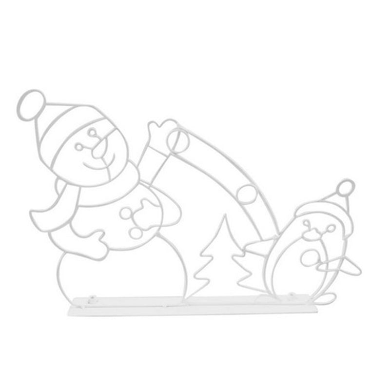 Geanimeerde led-kerstverlichting met sneeuwballengevecht - Sneeuwpop en pinguïn kerstdecoratie voor buiten