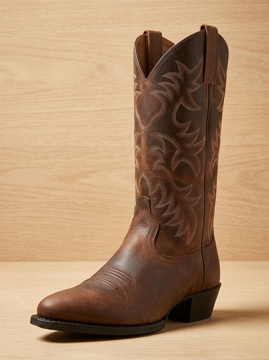 Geborduurde halfhoge western cowboylaarzen met blokhak voor dames, zwart