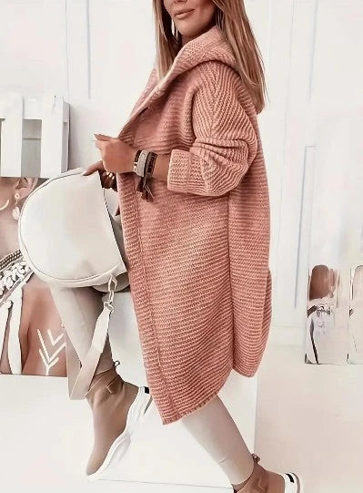 Image of Gebreid damesvest met capuchon