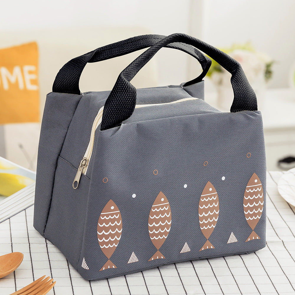 Geïsoleerde lunchtas met vispatroon