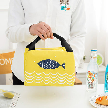 Geïsoleerde lunchtas met vispatroon