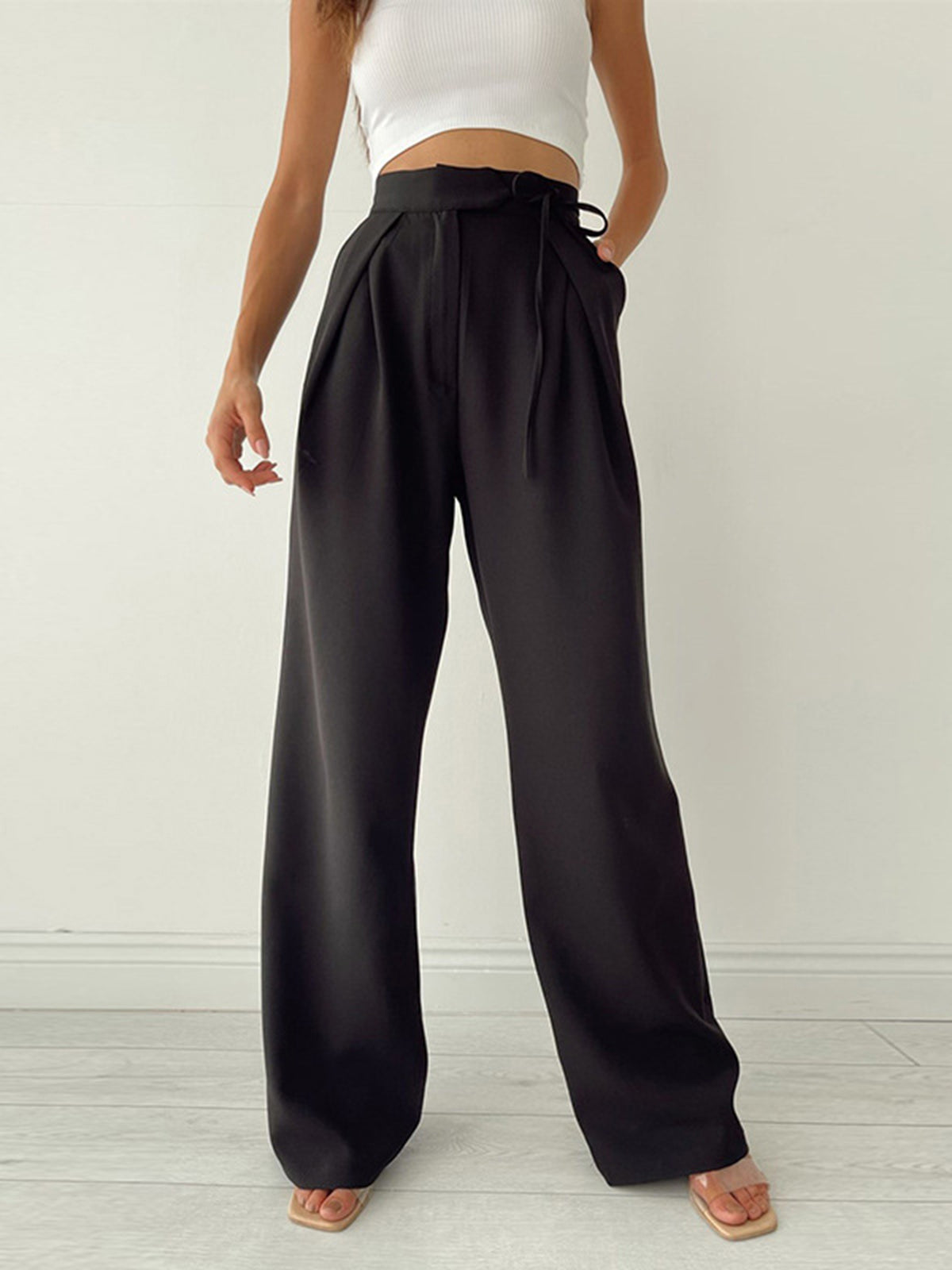Image of Gerda | Dames High-Waisted Wide Leg Pantalon