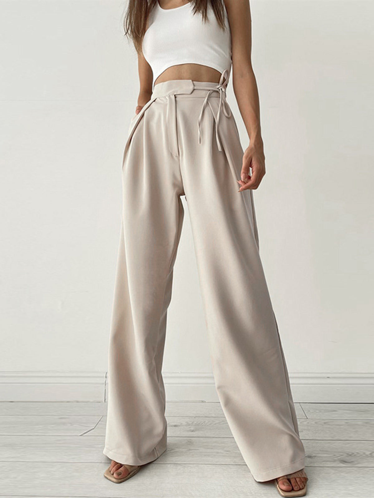 Image of Gerda | Dames High-Waisted Wide Leg Pantalon