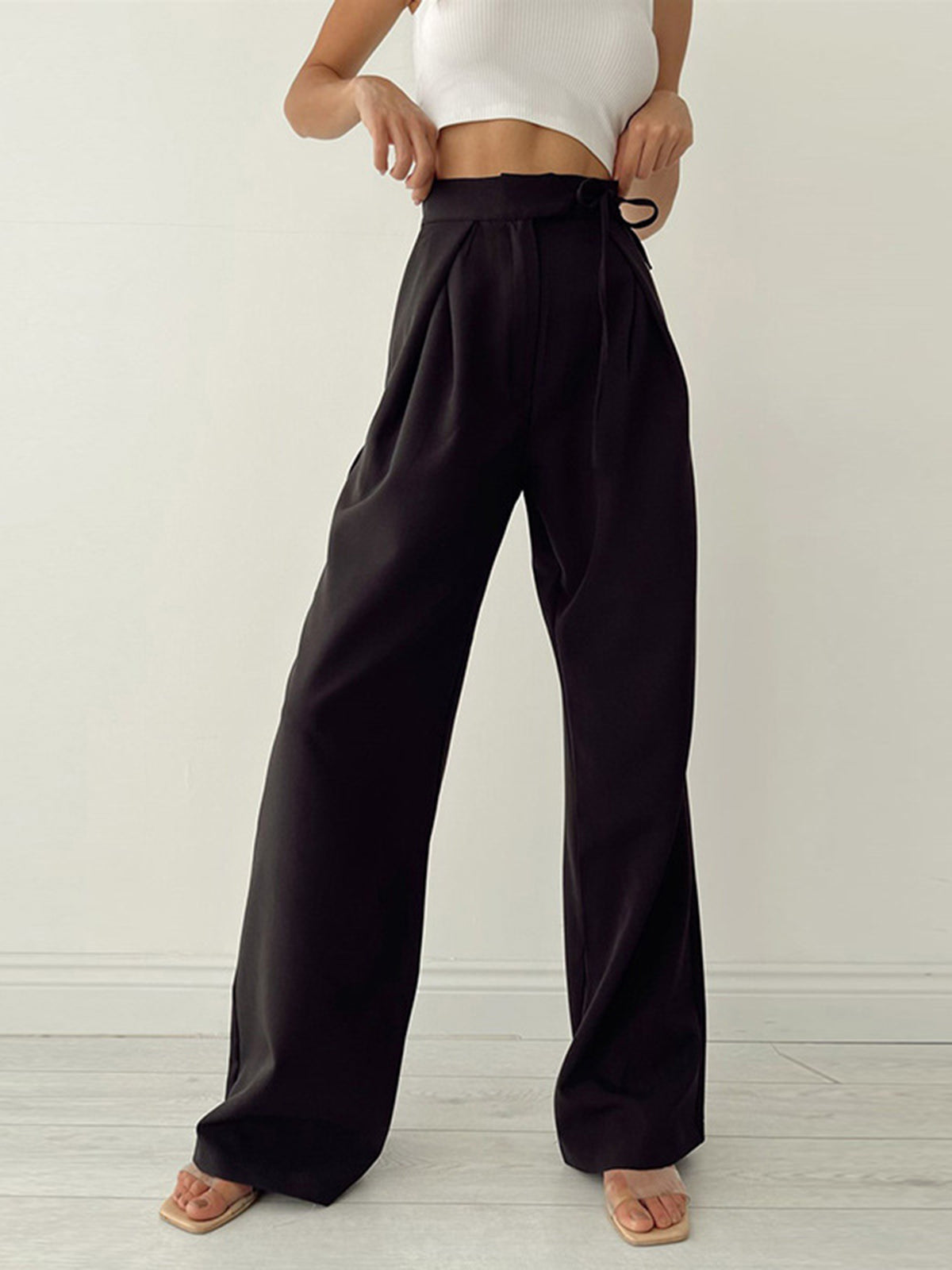 Image of Gerda | Dames High-Waisted Wide Leg Pantalon
