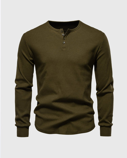 Geribbeld henleyshirt voor heren - Dagelijks comfort en stijl