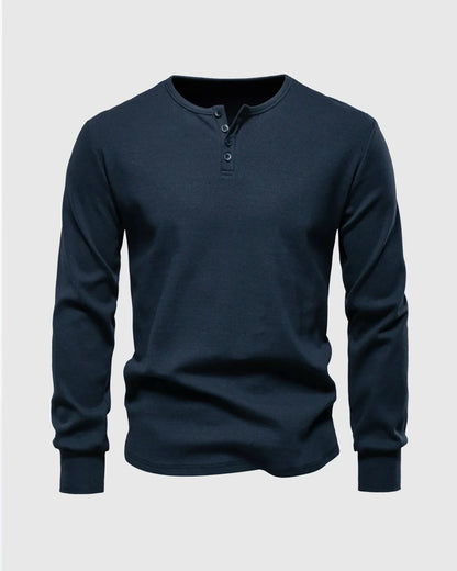 Geribbeld henleyshirt voor heren - Dagelijks comfort en stijl