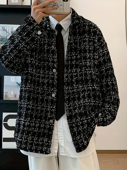 Geruit overshirt met textuur