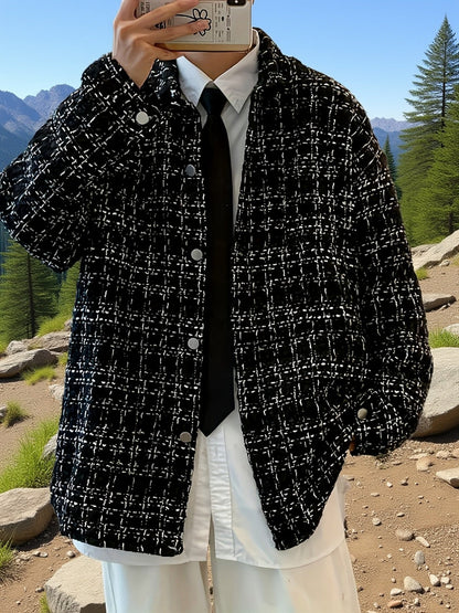 Geruit overshirt met textuur
