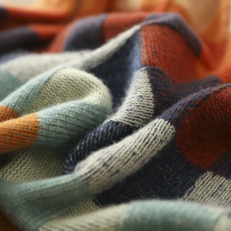 Geruite damestrui met relaxed fit - Comfortabele gebreide trui met ruitpatroon en ronde hals, zachte oversized wintertrui