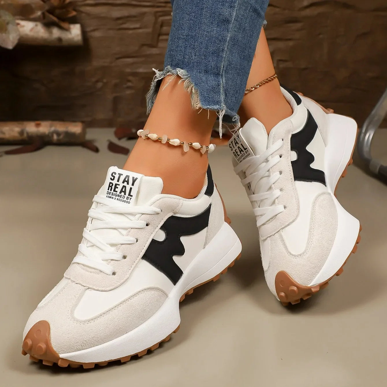 Gestreept Platform Sneakers Dames - Image 3