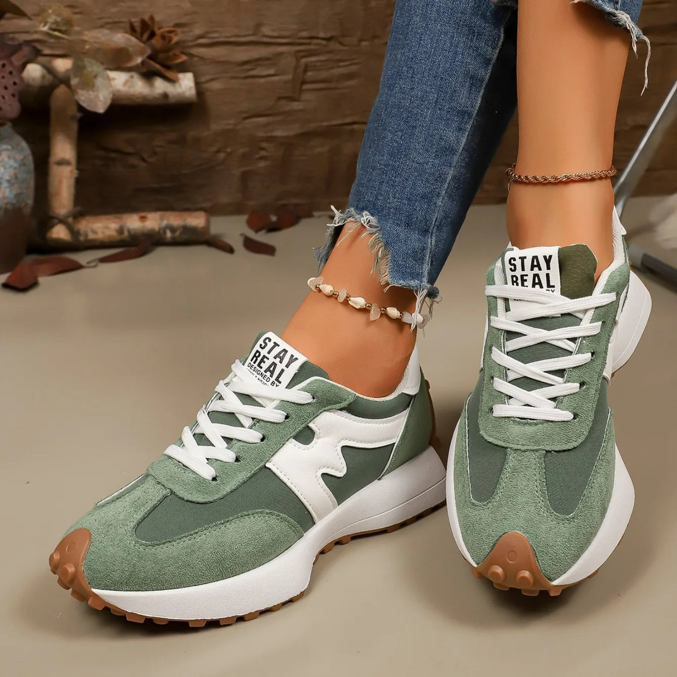Gestreept Platform Sneakers Dames - Image 3