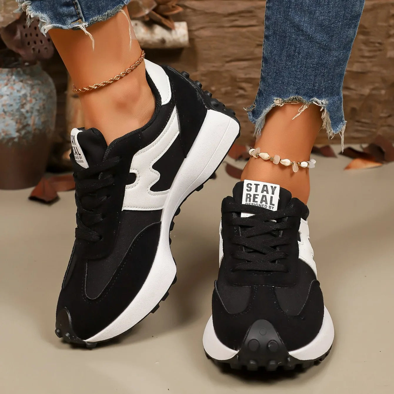 Gestreept Platform Sneakers Dames - Image 3