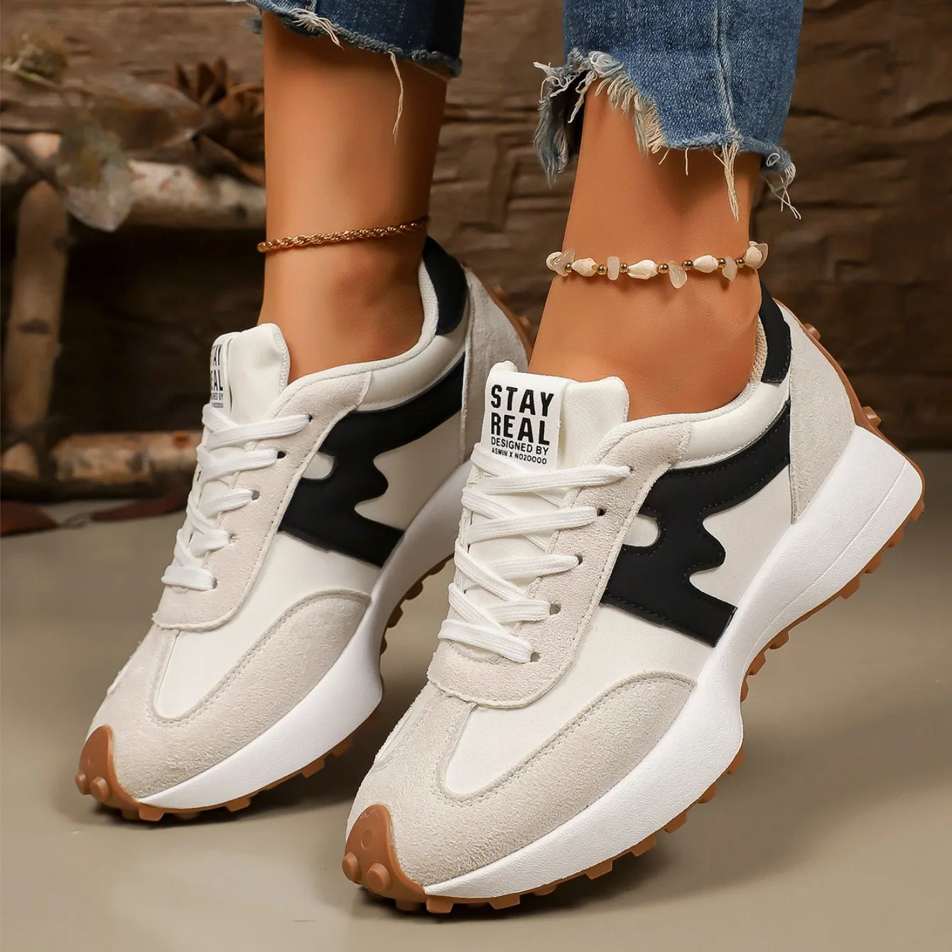 Gestreept Platform Sneakers Dames - Image 4