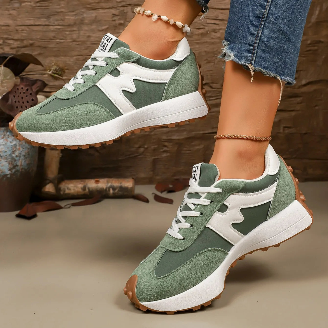 Gestreept Platform Sneakers Dames - Image 4