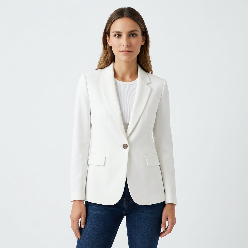 Getailleerde damesblazer met één knoop en klassieke revers