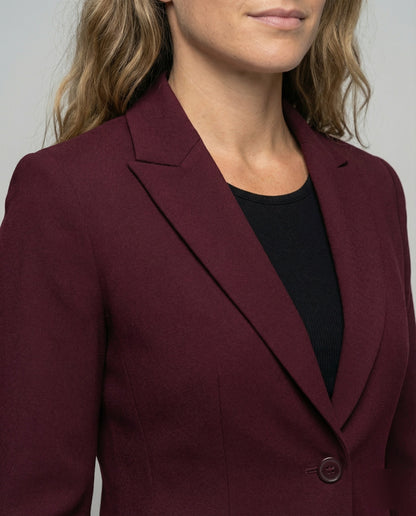 Getailleerde zakelijke damesblazer met schootje