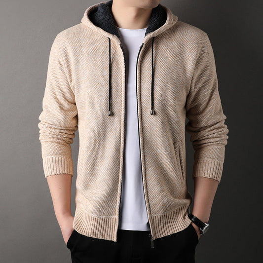 Gevoerd heren vest met capuchon en zachte voering