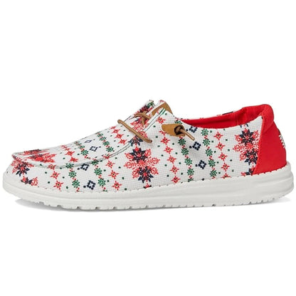 Gevoerde kerstinstappers voor dames met Noors wintermotief