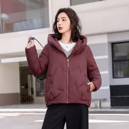 Gewatteerde winterjas voor dames met capuchon en ritssluiting - Puffer jack