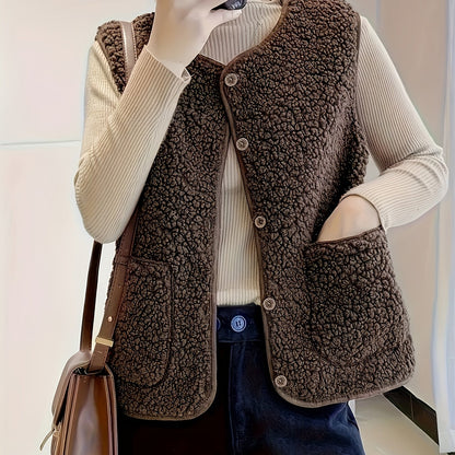 Gilet met textuur en knoopsluiting