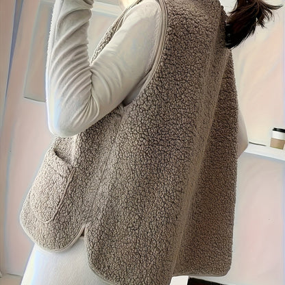 Gilet met textuur en knoopsluiting
