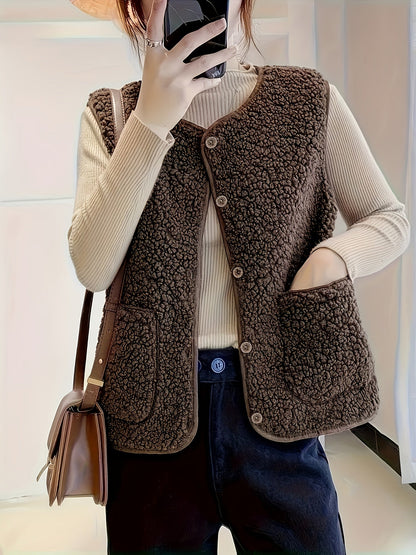 Gilet met textuur en knoopsluiting