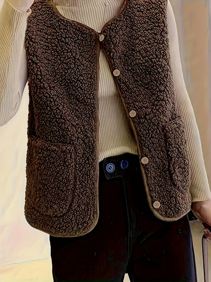 Gilet met textuur en knoopsluiting