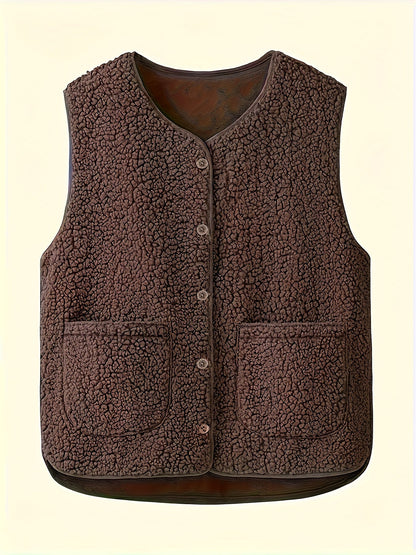 Gilet met textuur en knoopsluiting