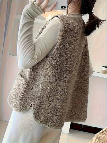 Gilet met textuur en knoopsluiting