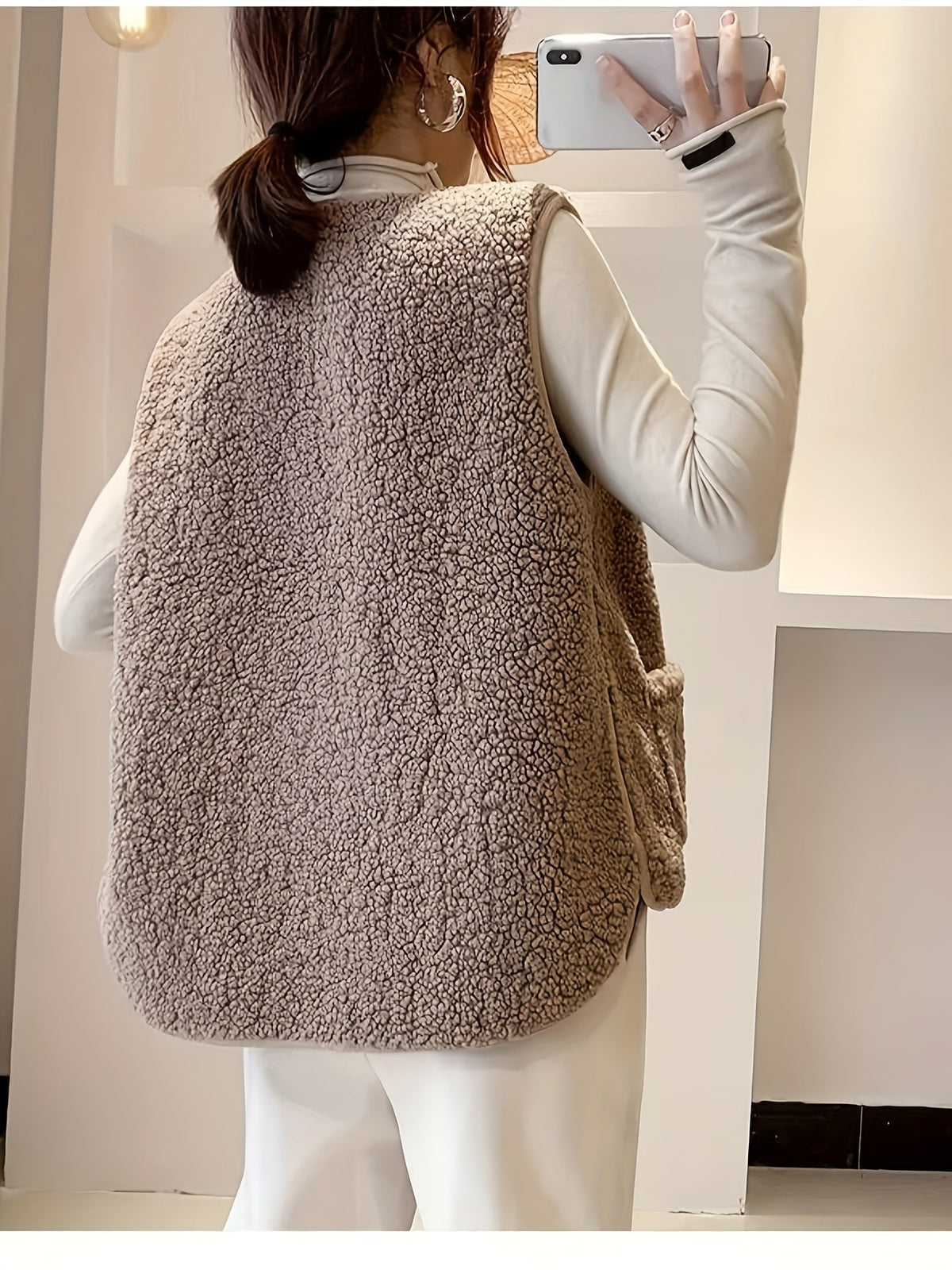 Gilet met textuur en knoopsluiting