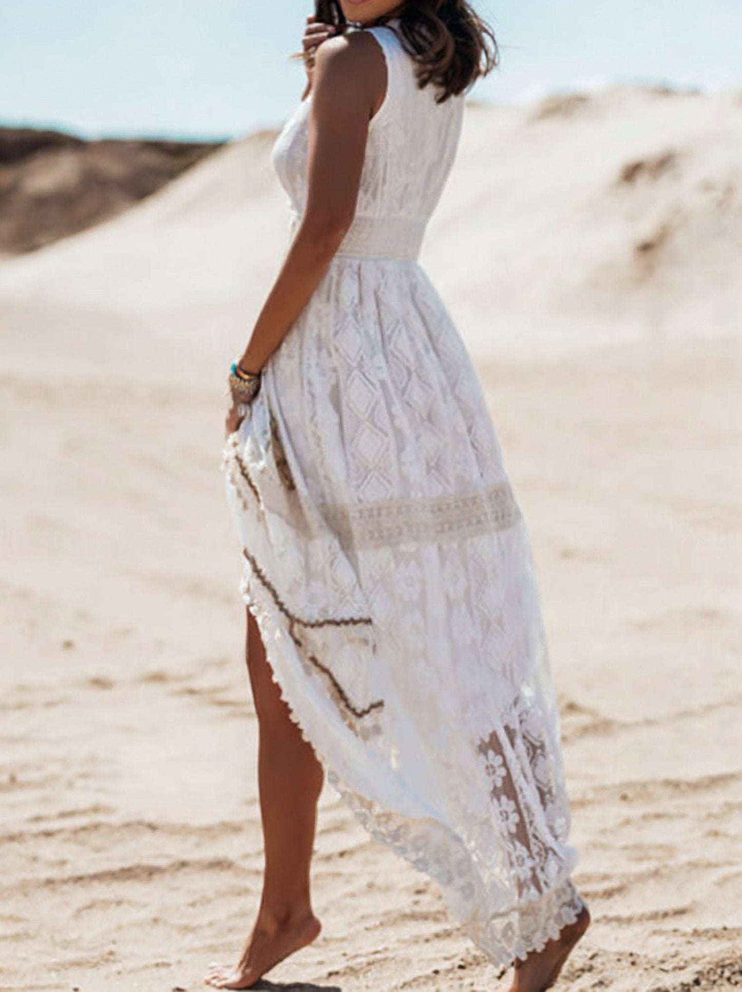 Image of Gloria | Dames Mouwloze A-lijn Maxi Jurk