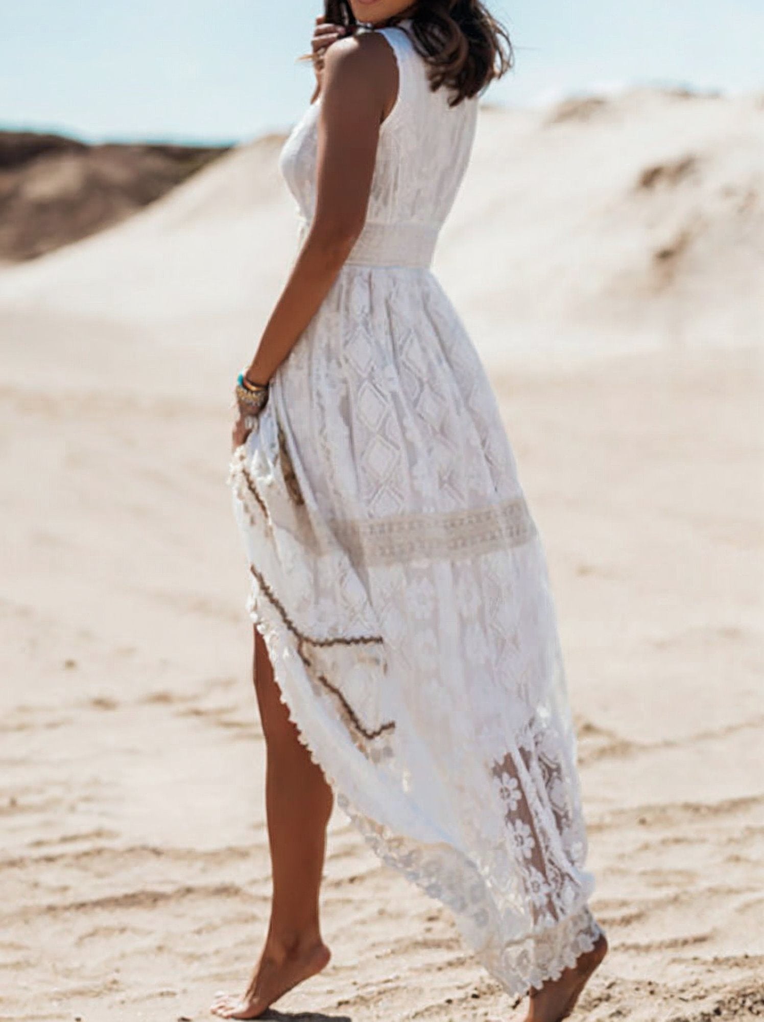 Image of Gloria | Dames Mouwloze A-lijn Maxi Jurk