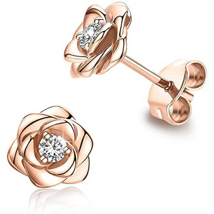 Gouden Oorknopjes met Geboortesteen in Bloemvorm - Moederdag CADEAU - Sieraden